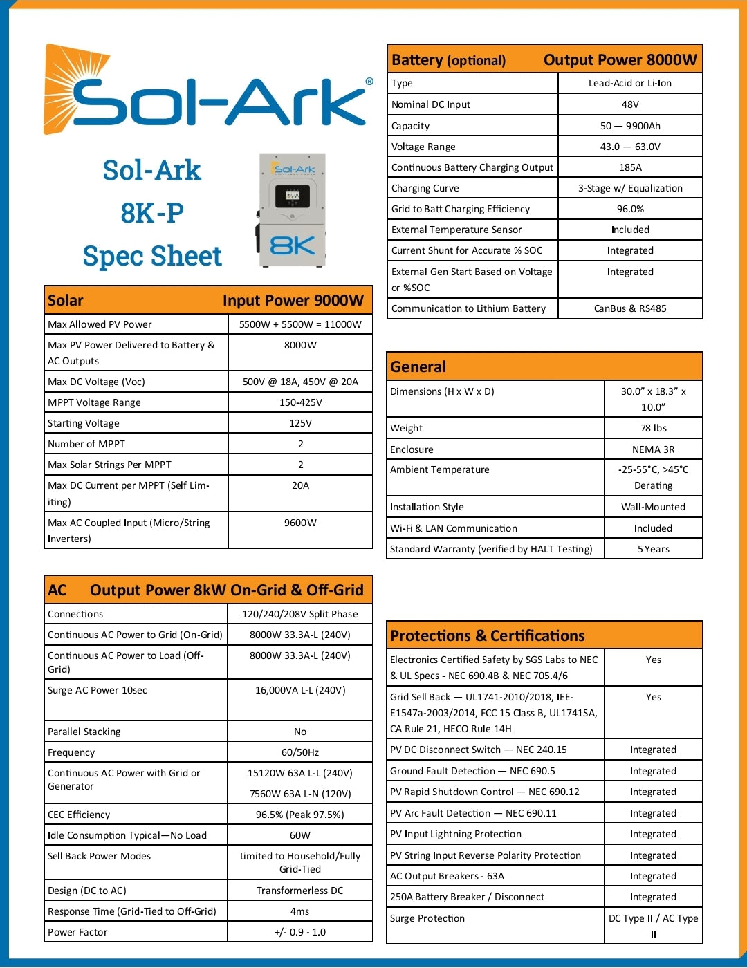 Sol-Ark 8kw